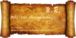 Mátai Rozamunda névjegykártya